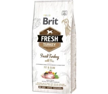 Придбати - корм для собаки  Корм сухий для собак Brit Fresh Turkey / Pea Light Fit and Slim Adult 12 kg індичка, горошок для дорослих собак (8595602530793)