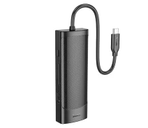 Придбати - кардрідер  HUB адаптер HOCO Easy safe Type-C 7в1 multi-function converter HB43 HDMI SD USB Black