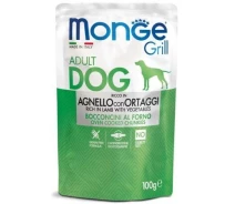 Придбати - корм для собаки  Вологий корм для собак Monge Grill Lamb Vegetables 100 г (148808)