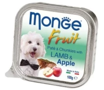 Придбати - корм для собаки  Вологий корм для собак Monge Fruit Lamb Apple 100 г (148799)