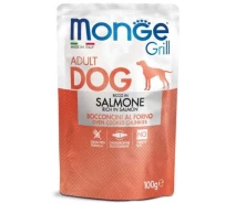 Придбати - корм для собаки  Вологий корм для собак Monge Grill Salmon 100 г (148804)