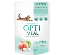 Придбати - корм для кота  Вологий корм Optimeal для кошенят, з куркою, 85 г