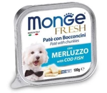 Придбати - корм для собаки  Вологий корм для собак Monge Fresh Cod Fish 100 г (148796)