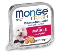Придбати - корм для собаки  Вологий корм для собак Monge Fresh Pork 100 г (148795)