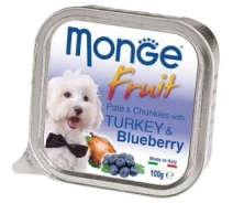 Придбати - корм для собаки  Вологий корм для собак Monge Fruit Turkey Blueberry 100 г (148797)