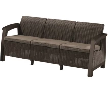 Придбати - садовий диван  Софа садова пластикова Keter Bahamas love seat max, коричневаMK official (3253929000485)