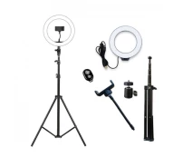 Придбати - кільцеве світло  Кільцева LED лампа 26 см 16W з пультом та штатив 2 м кільцеве світло набір блоггера 2в1