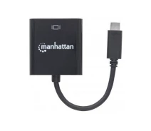 Придбати - кабель та перехідник  Перехідник USB 3.1 Type-C/VGA F Manhattan 151771 чорний