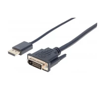 Придбати - кабель та перехідник  Кабель DisplayPort M-DVI-D 25 M Manhattan 152136 3.0м чорний