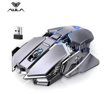 Придбати - мишку для ноутбука  Миша ігрова AULA SC300 бездротова з регульованим RGB підсвічуванням, акумулятором і 3200 DPI, сірий