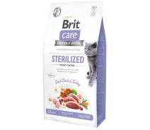 Придбати - корм для кота  Корм "Brit Care Cat Grain" Free Sterilized & Weight Control - повнораційний сухий беззерновий з м'ясом качки для зайвої ваги у стерилізованих кішок 7 кг (8595602540785)