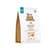 Придбати - корм для собаки  Корм Brit Care Grain Free Senior and Light Salmon сухий з лососем для літніх собак 3 кг (8595602558933)