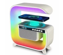 Придбати - нічник  Нічник акумуляторний RGB G3 з бездротовою зарядкою 15W та Bluetooth колонкою 3W Настільна смарт лампа