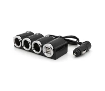 Придбати - розгалужувач і прикурювач  АЗП розгалужувач Olesson 1503, 12V-3*12V+2*USB, Black, Blister (2000000306469YT)