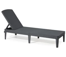 Придбати - шезлонг  Шезлонг розкладний пластиковий Keter Allibert Jaipur Sun lounger (17205843) Антрацит