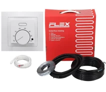 Придбати -  Тепла підлога Flex 12 м²-14,4м²/2100Вт(120м) нагрівальний кабель 17,5Вт/м з терморегулятором AC308