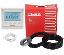 Придбати -  Тепла підлога Flex 12 м²-14,4м² /2100Вт(120м) нагрівальний кабель 17,5Вт/м з терморегулятором E51