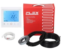 Придбати -  Тепла підлога Flex 12 м²-14,4м² /2100Вт(120м) нагрівальний кабель 17,5Вт/м з терморегулятором TWE2 Wi-fi