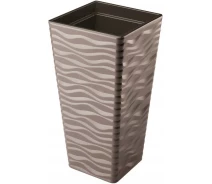 Придбати - горшок для цветов   Горщик Sahara slim kwadro-40 коричневий Form-Plastic