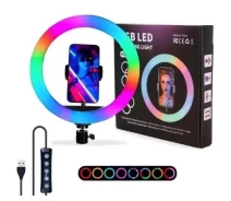 Придбати - кільцеве світло  Кільцева селфі лампа RGB LED RING MJ26 26 см
