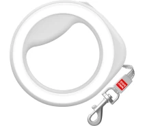 Придбати - повідець для собак  Повідець-рулетка для собак WAUDOG R-leash, кругла, XS-M, до 40 кг, 2,9 м, світловідбивна стрічка білий (4823089328522)