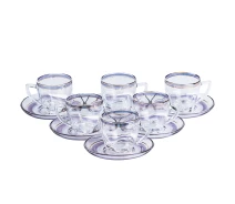 Придбати - сервиз  Чайний сервіз на 6 осіб скляний TS Kitchen Clear синій (HP569)