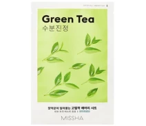 Придбати - корейську маску для обличчя  Маска для обличчя Missha Airy Fit Green Tea Sheet Mask З екстрактом зеленого чаю 19 г (889)