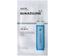 Придбати - корейську маску для обличчя  Маска для обличчя Missha Guaiazulene Заспокійлива 28 мл (887) (695744-01)