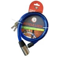 Придбати - велозамок  Замок велосипедний тросовий Bicycle Lock 185 1.5x80см 2 ключа