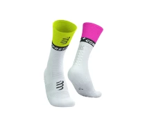 Придбати - чоловічу шкарпетку  Компресійні спортивні шкарпетки Compressport Mid Compression Socks V2.0, White/Safe Yellow/Neo Pink, T1 (35-38)