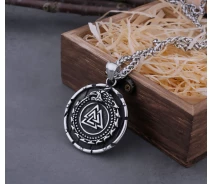 Придбати - підвіску біжутерію  Кулон підвіска Vikings Valknut амулет у скандинавському стилі з ланцюжком - Silver