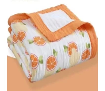 Придбати - плед для малюків  Плед мусліновий 110х110 см Mommy Bag Апельсини