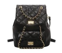 Придбати - рюкзак  Рюкзак жіночий з ланцюжком Witel Italian Bags Чорний 26х13х21 см (id_1234)