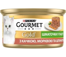 Придбати - корм для кота  Корм Gourmet Gold (ГурмеГолд).З качк,моркв,шпинат. Шмат у пашт.Конс/кот 285г (7613033728778)