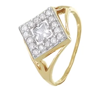 Придбати - срібне кільце  Кольцо из серебра с куб. циркониями, размер 18.5 (273595)