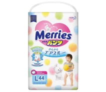 Придбати -  Підгузки-трусики Merries для дітей розмір L 9-14 кг 44 шт 44 шт (585802/570396)