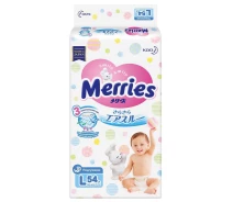 Придбати -  Підгузки Merries для дітей L 9-14 кг 54 шт 54 шт (563798/382188)