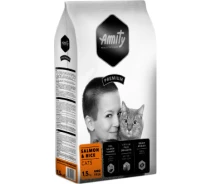 Придбати - корм для кота  Сухий корм для котів з лососем і рисом Amity SalmonaeRice 1,5 кг