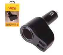 Придбати - розгалужувач і прикурювач  Подовжувач прикурювача VOIN 1 вихід + 2USB 2400mA 12/24V SC-1528С (SC-1528C)