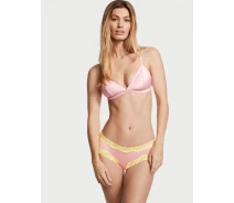 Придбати - жіночий комплект білизни  Атласний комплект білизни Victoria's Secret ліф триангл та трусики чики 1159806094 (Рожевий, XL) (art921373)