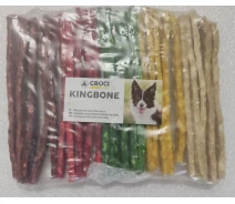 Придбати - ласощі для собаки  Ласощі для собак Жувальні палички Mix Croci KINGBONE шкіра плоскі кольорові мікс, 12.5 см, 25 шт C6BI2108 (2009371746)