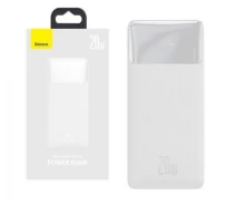 Придбати - універсальну мобільну батарею  Повербанк Baseus Bipow 30000mAh 20W Digital Display 2USB/1Type-C 3A білий Power bank, портативна батарея