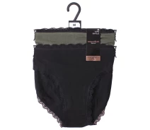 Придбати - жіночі трусики  Трусики-сліп Manoukian Slips X2 Femme 2-pack M black/khaki 13890784-3