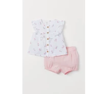 Придбати - комплект для малюків  Комплект дівчинка H&M 6940459 68 см Біло-рожевий (247)