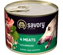 Придбати - корм для собаки  Корм Savory Dog Gourmand 4 види м'яса k 200g (4820232630389)