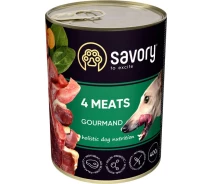 Придбати - корм для собаки  Корм Savory Dog Gourmand 4 види м'яса k 400g (4820232630396)