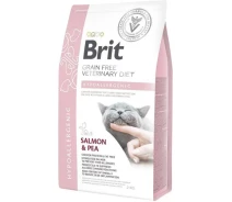 Придбати - корм для кота  Корм сухий Brit Grain Free VetDiet Cat Hypoallergenic для кішок з харчовою алергією та непереносимістю з лососем та горохом 2 кг (8595602528400)