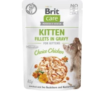 Придбати - зоотовар для кота  Корм вологий Brit Care Kitten Fillets in Gravy Choice Chicken д/котят філе в соусі курка 85 г (8595602565320)
