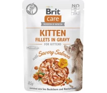 Придбати - зоотовар для кота  Корм вологий Brit Care Kitten Fillets in Gravy Savory Salmon д/котят філе в соусі лосось 85 г (8595602565313)