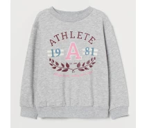 Придбати - дитячий світшот  Світшот з начосом для дівчинки H&M 134-140 см (8-10 years) сірий
